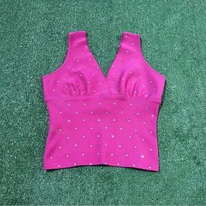 Vintage 90s Pink Rhinestone cami top